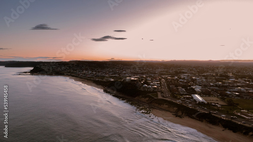 Drone shots of beach side city
