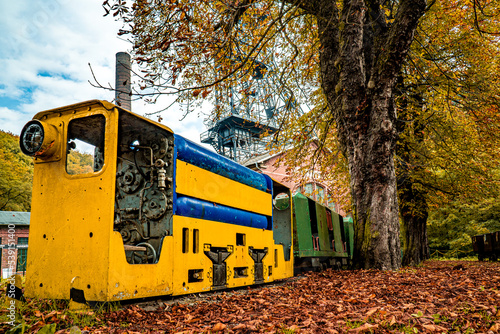 muzeum górnictwa w Czechach, stare maszyny które były wykorzystywane w kopalniach węgla kamiennego na Śląsku. 