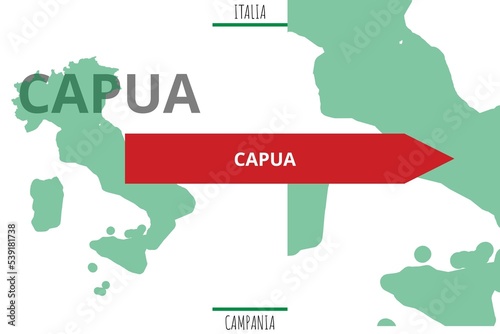 Capua: Illustration mit dem Namen der italienischen Stadt Capua