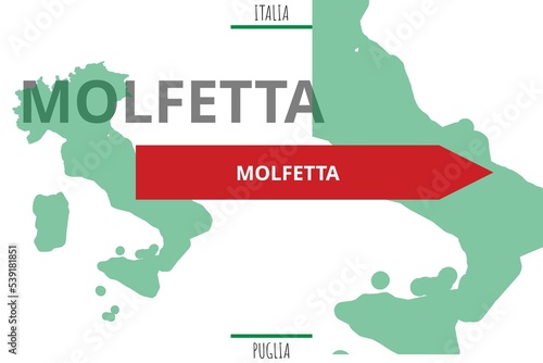 Molfetta: Illustration mit dem Namen der italienischen Stadt Molfetta