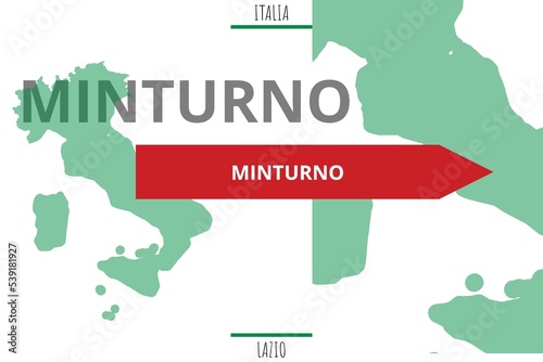 Minturno: Illustration mit dem Namen der italienischen Stadt Minturno