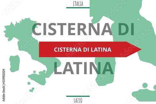 Cisterna di Latina: Illustration mit dem Namen der italienischen Stadt Cisterna di Latina