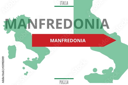 Manfredonia: Illustration mit dem Namen der italienischen Stadt Manfredonia