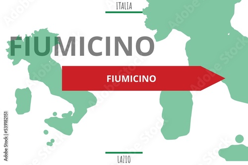 Fiumicino: Illustration mit dem Namen der italienischen Stadt Fiumicino