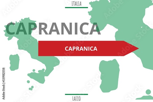 Capranica: Illustration mit dem Namen der italienischen Stadt Capranica