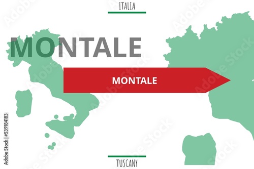 Montale: Illustration mit dem Namen der italienischen Stadt Montale