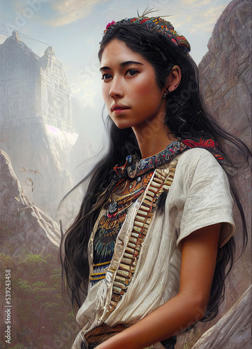 portrait mayan girl