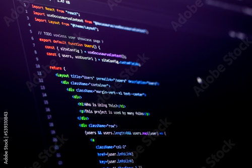 javascript Code background. color coding on screen 