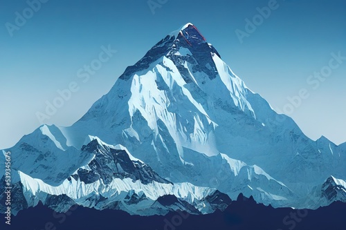 Mount Everest isolated on white background