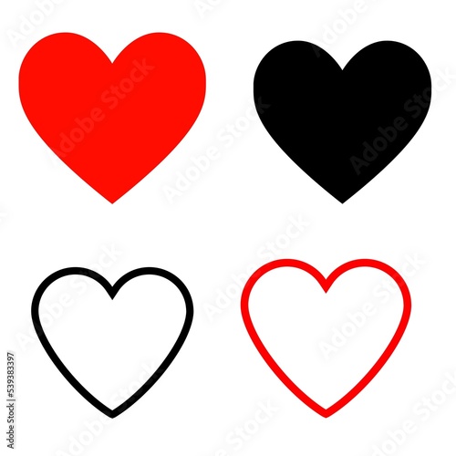 set of hearts icons, heart icon 