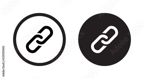 Chain, link icon vector isolated on circle background
