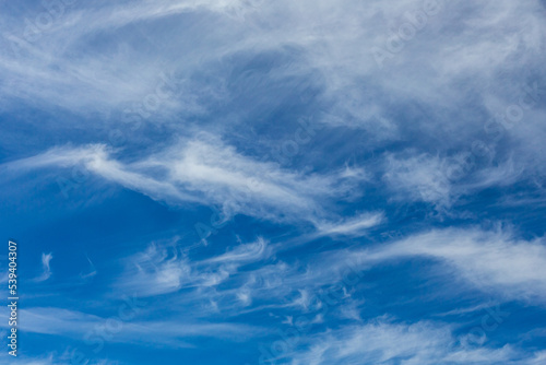Cirrus and Stratus clouds in dramatic blue sky over Cape Town