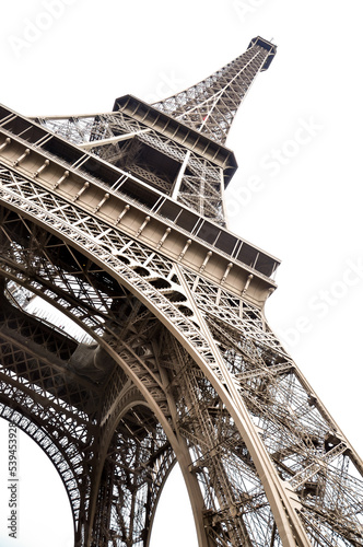 Eiffel tower isolated over the white background