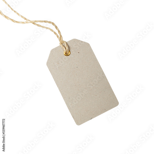 Price tag made of cardboard, transparent isolated png clipart