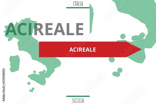 Acireale: Illustration mit dem Namen der italienischen Stadt Acireale