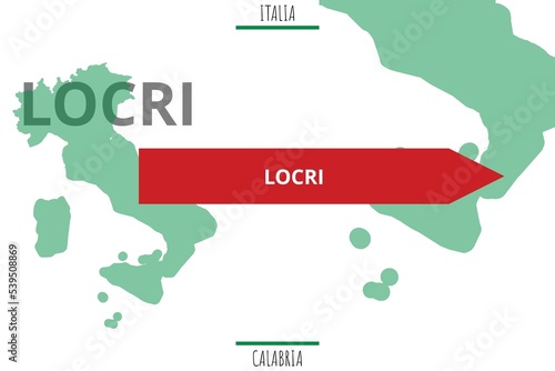 Locri: Illustration mit dem Namen der italienischen Stadt Locri