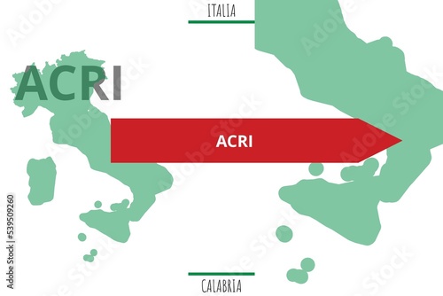 Acri: Illustration mit dem Namen der italienischen Stadt Acri