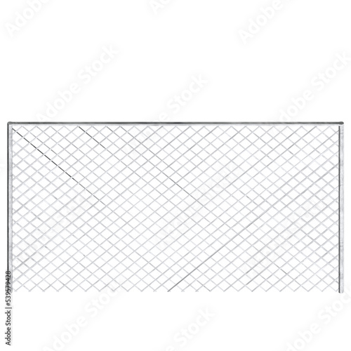 3d rendering illustration of a chain link fence