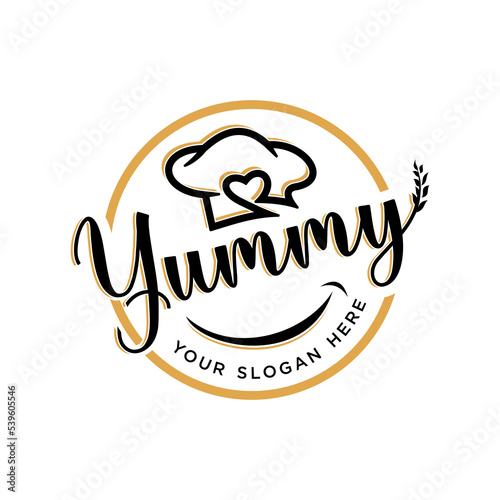 expression food and Home cooking logo design template