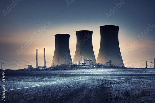 Midjourney render of a nuclear power plant