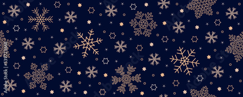 blue christmas seamless snowflake background on white