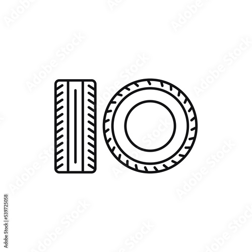 Tire line icon. to indicate product categories in the online auto parts store. Car repair.