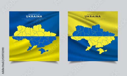 New design of Ukraina independence day vector. Ukraina flag with abstract brush vector