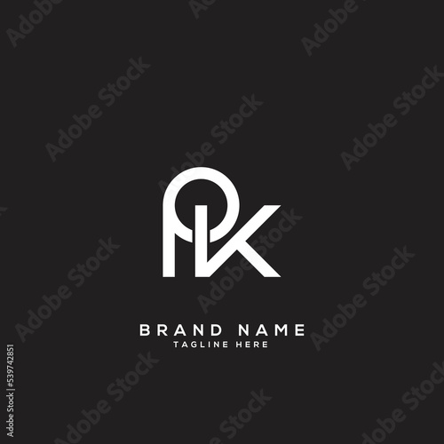 Alphabet Letters PK, KP, P, K Business Logo Initial Based Monogram Icon Vector.