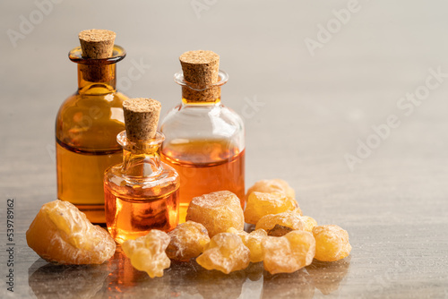 Frankincense or olibanum aromatic resin isolated on white background used in incense and perfumes.