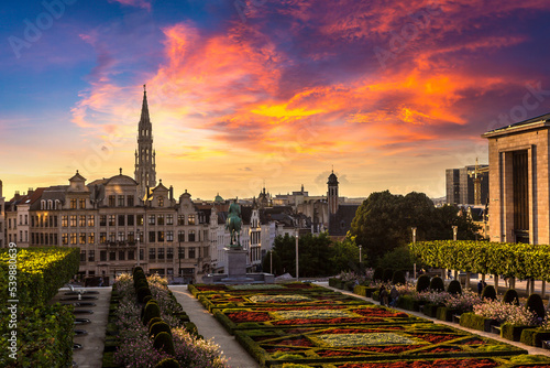 Cityscape of Brussels at night