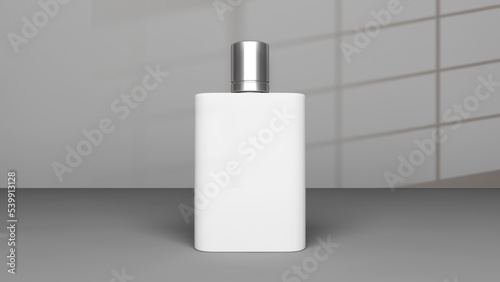 White spray bottle mockup. Perfume bottle mockup. White cosmetic bottle. Product mockup. White can mockup. Product on white background.