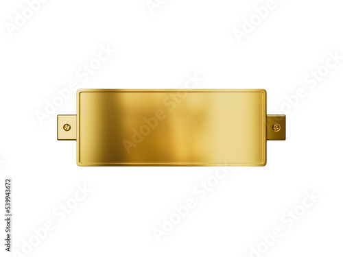 Golden nameplate icon isolated 3d render illustration