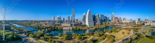 Colorado in between the park and cityscape of Austin, Texas