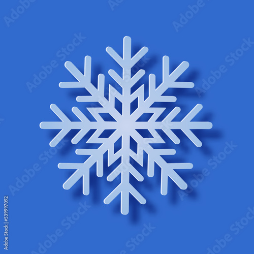 Snowflake Christmas decoration. paper cut style