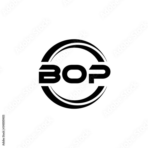 BOP letter logo design with white background in illustrator, vector logo modern alphabet font overlap style. calligraphy designs for logo, Poster, Invitation, etc.