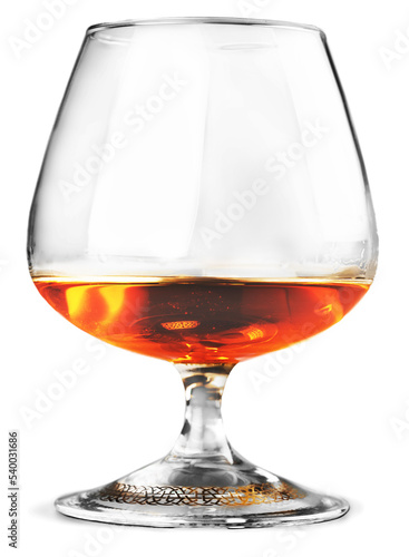 Transparent Glass with whiskey isolated on white background