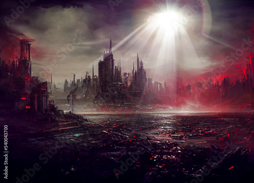 Dystopian futuristic city