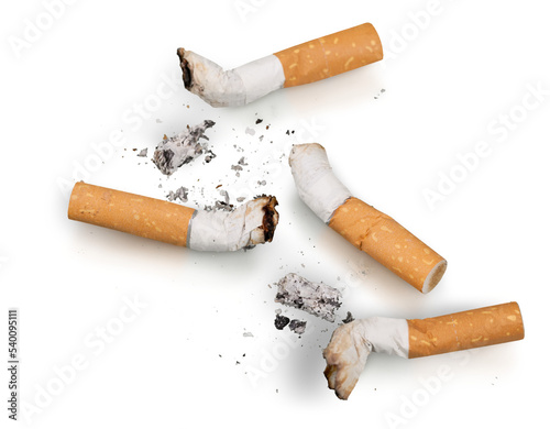 Cigarette butts Isolated