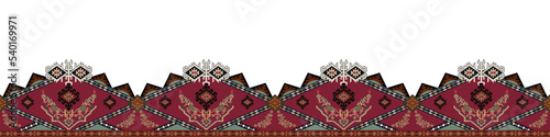 A beautiful Geometric Ornament Ethnic style border design handmade artwork pattern with watercolor, trending, texture, carpet. 