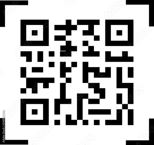Capture qr code on mobile phone. Hand holding phone with Qr code.