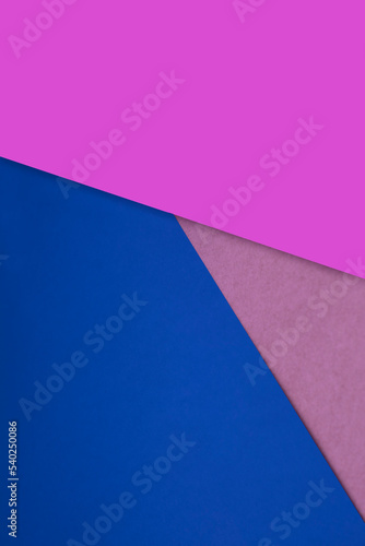 Dark and light, Plain and Textured Shades of pink peach blue purple papers background lines intersecting to form a triangle shape