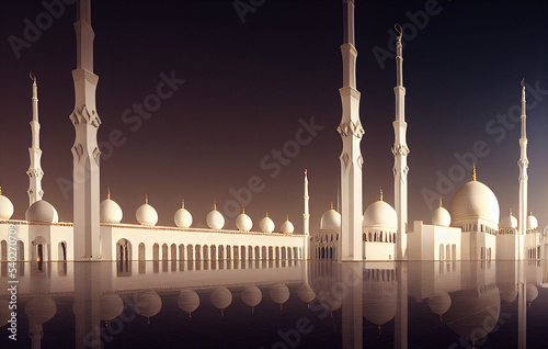 sheik Zayed grand mosque 3d illustration