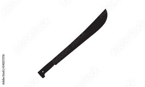 Machete sword silhouette isolated on white background 