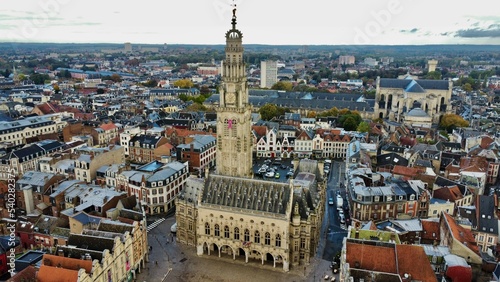 Drone photo beffroi Arras france europe