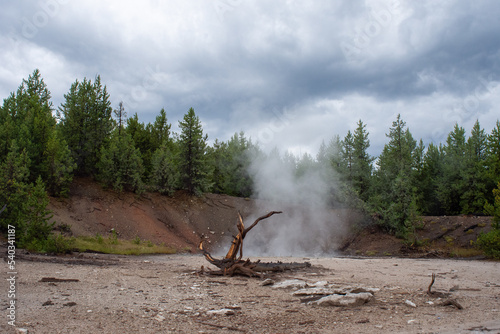 Geyser eruption in Yellowstone