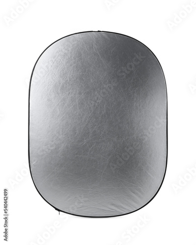 Studio reflector isolated on white. Professional photographer's equipment