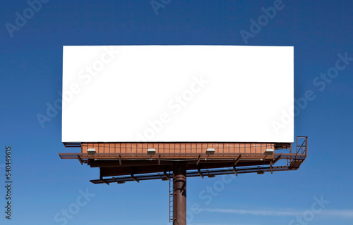 Big blank billboard with isolated cut out. 