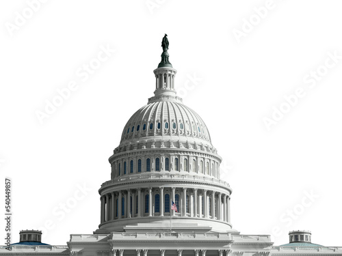 United States Capitol dome isolated cut out.