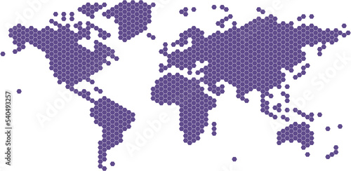 hexagon shape world map