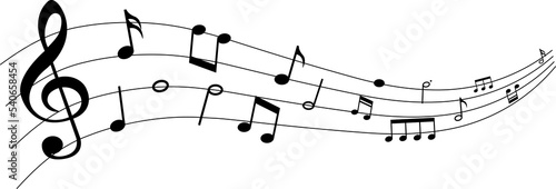 Collection of Music notes. Musical key signs. 